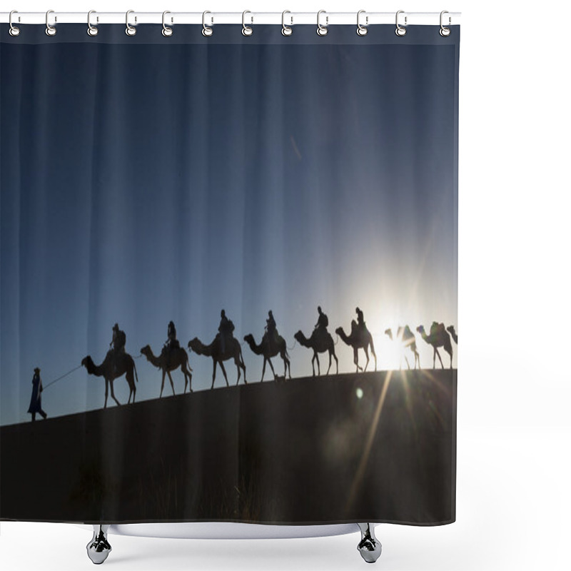 Personality  Camel Caravan Going Through The Desert Shower Curtains