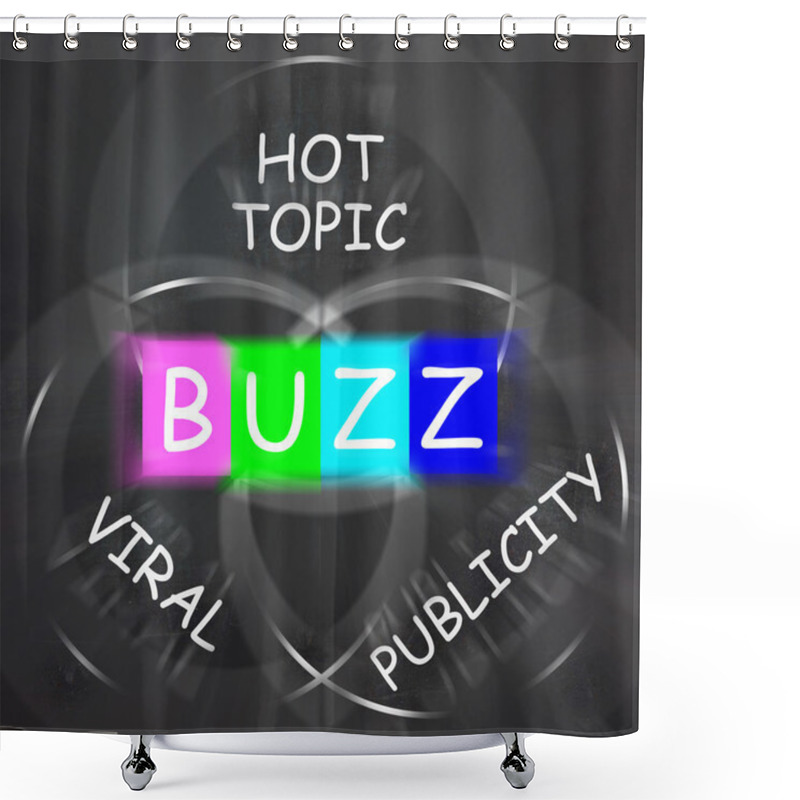 Personality  Buzz Words Displays Publicity And Viral Hot Topic Shower Curtains