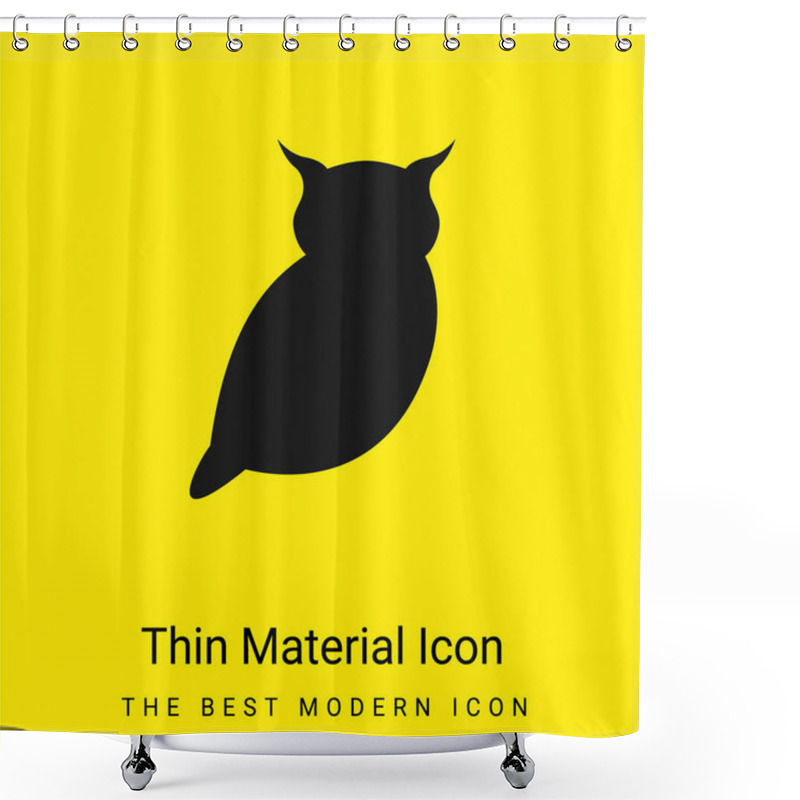 Personality  Big Owl Minimal Bright Yellow Material Icon Shower Curtains