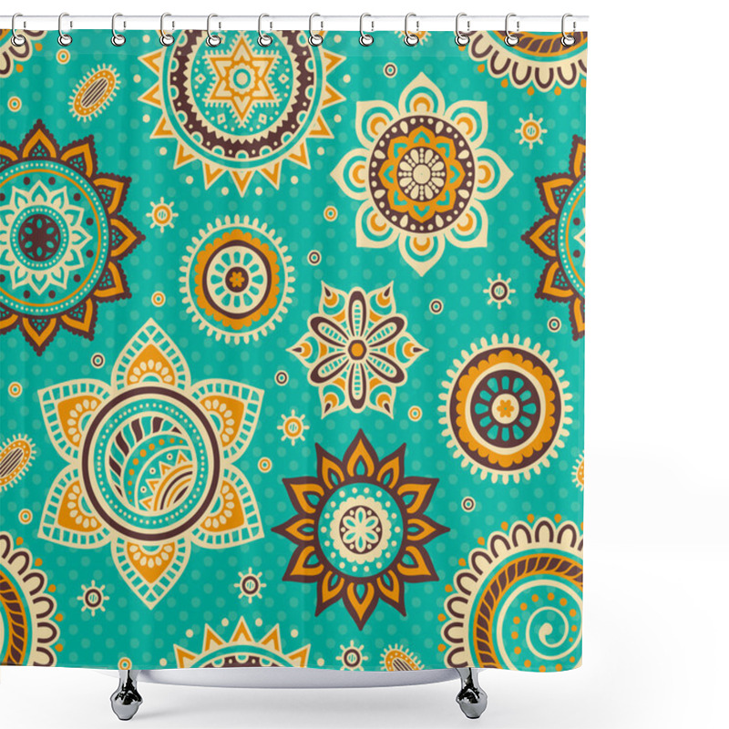 Personality  Ethnic Floral Seamless Pattern Shower Curtains