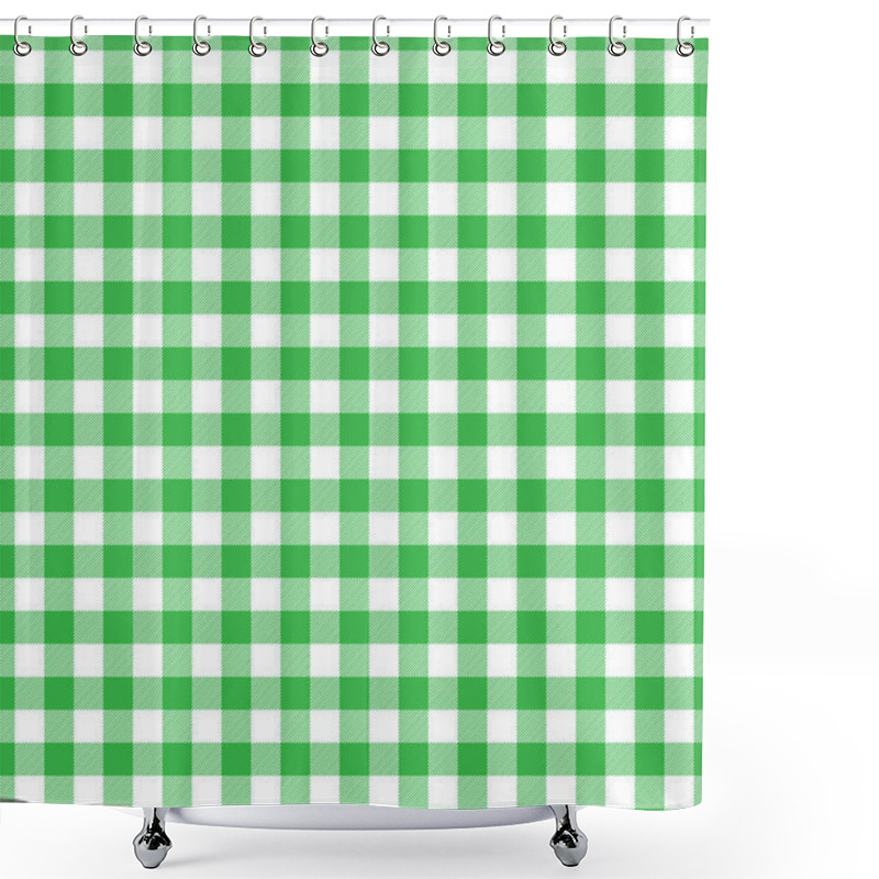 Personality  Lumberjack Plaid Pattern In Green And Black. Seamless Vector Pattern. Simple Vintage Textile Design Shower Curtains