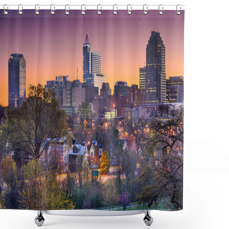 Personality  Raleigh North Carolina Skyline Shower Curtains