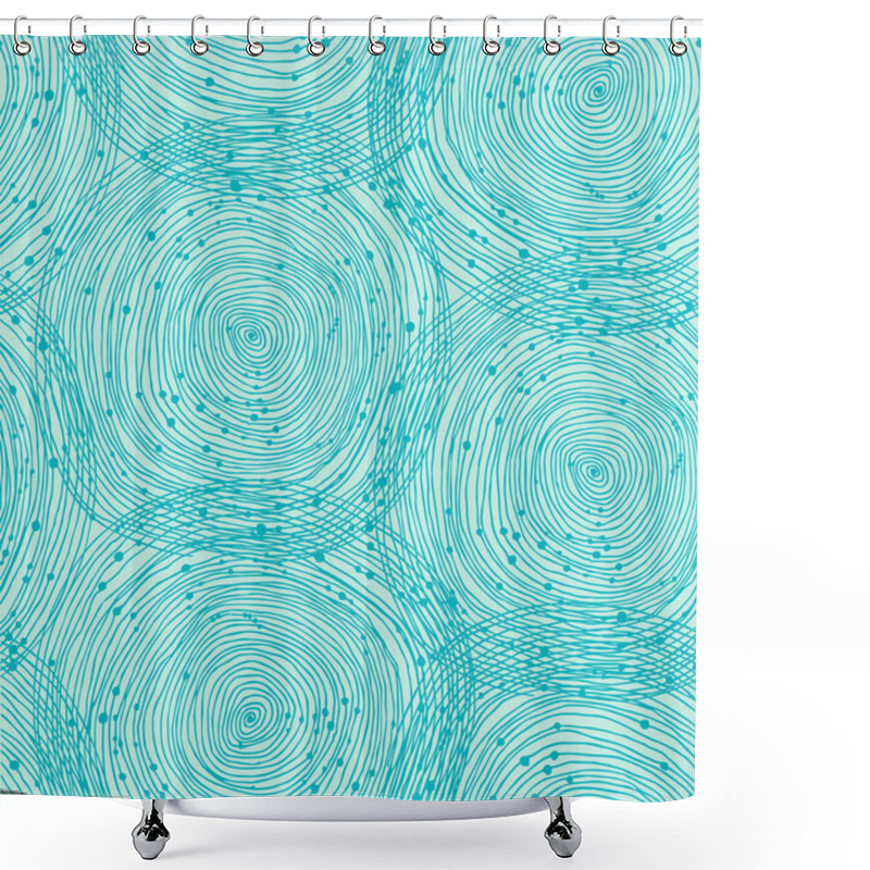 Personality  Turquoise Spiral Pattern Shower Curtains