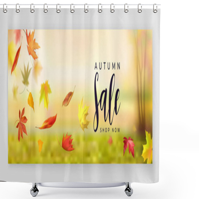 Personality  Fall Season Sale Horizontal Banner Shower Curtains