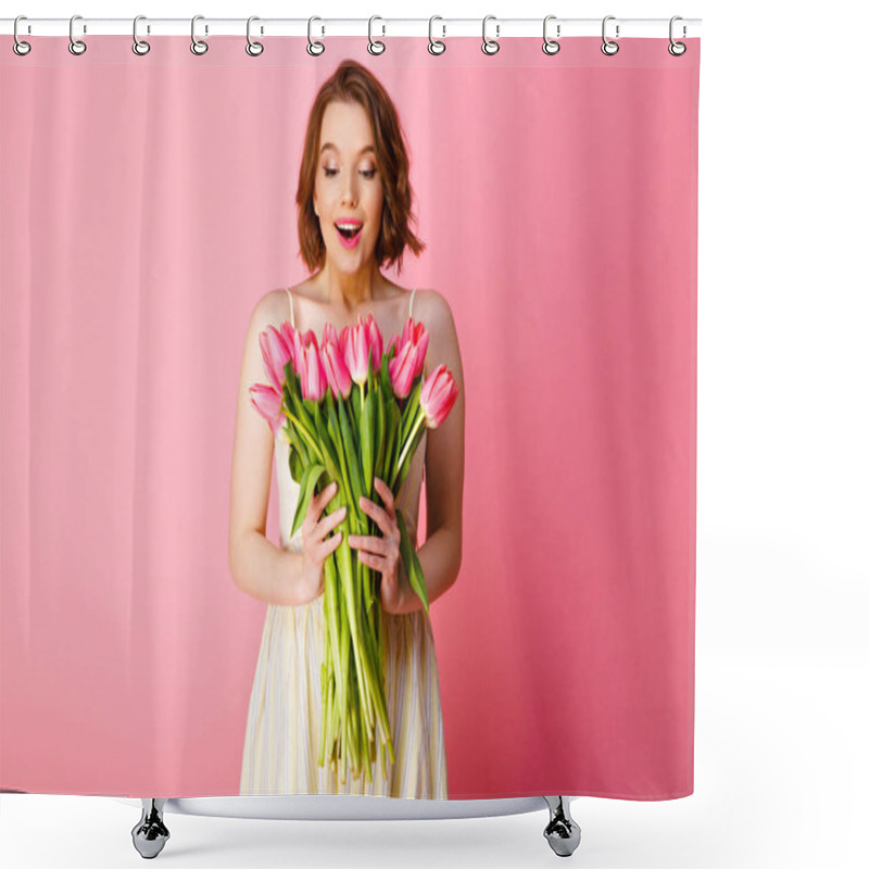 Personality  Surprised Woman Shower Curtains