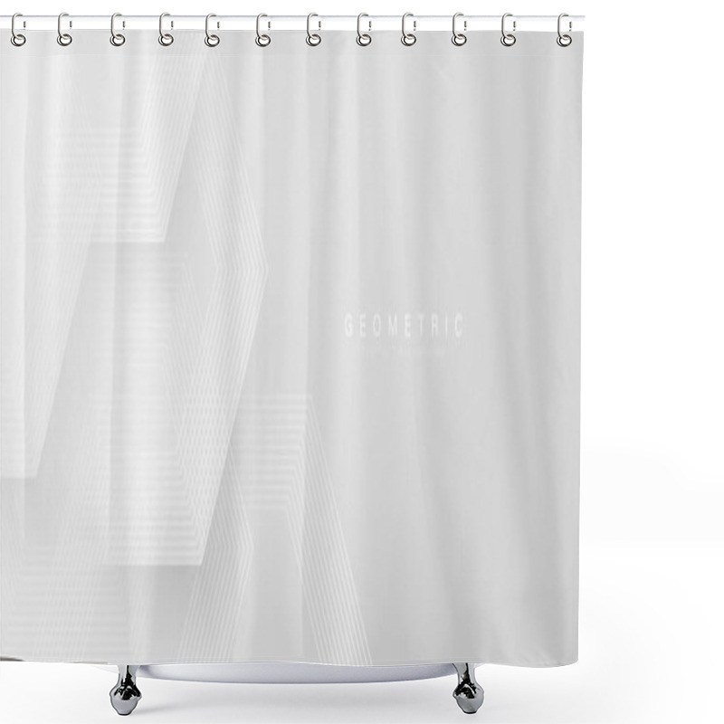 Personality  Minimalist Geometric Background With White Hexagonal Linear Patterns And Subtle Gradients, Perfect For Modern Designs Shower Curtains