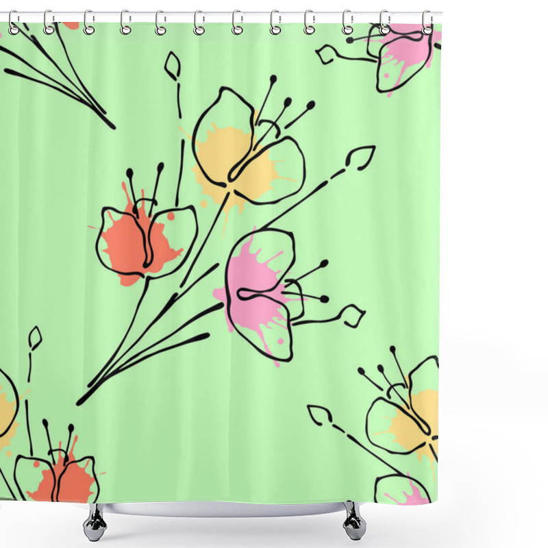 Personality  Vector Seamless Pattern, Graphic Illustration Shower Curtains