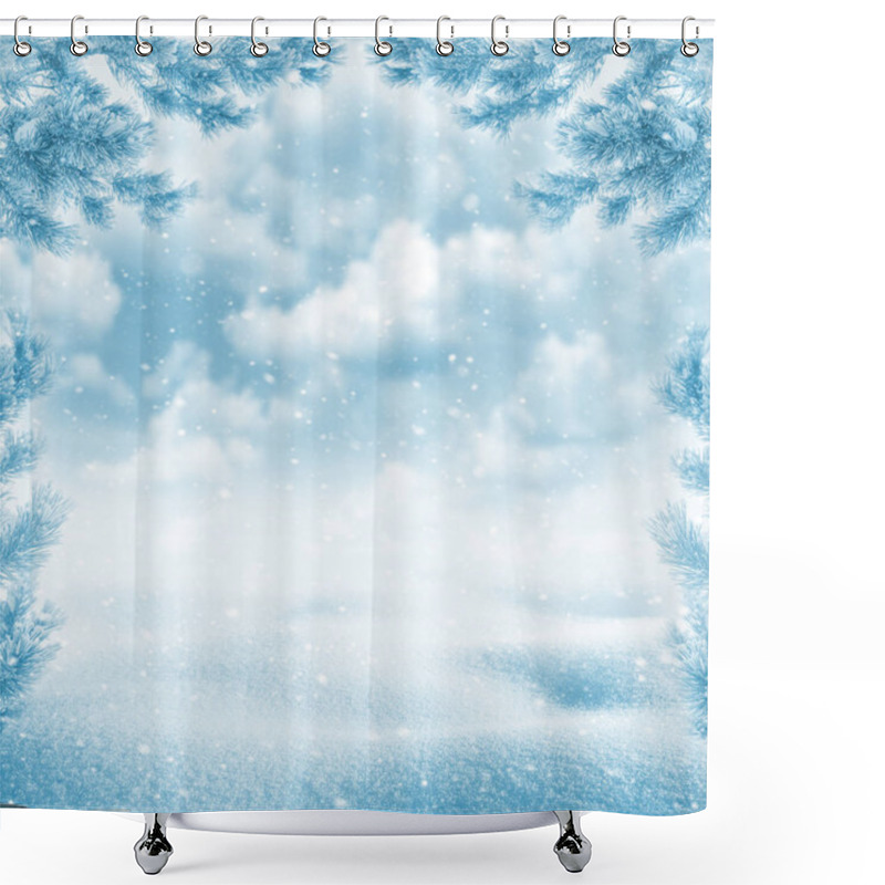 Personality  Winter Bright Background. Shower Curtains