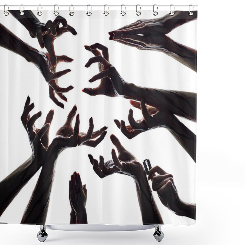 Personality  Human Hands In Blood Shower Curtains