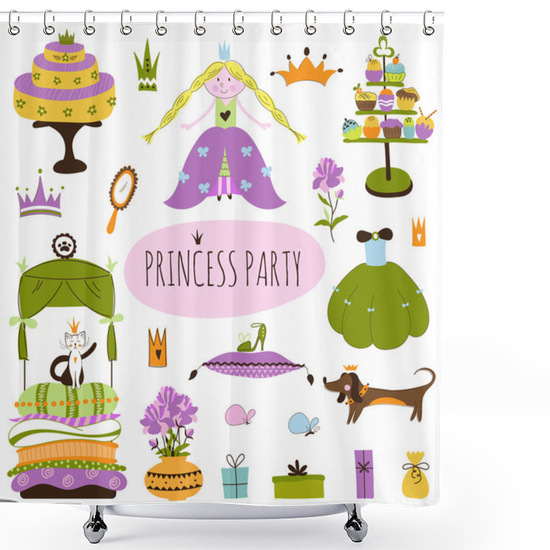 Personality  Princess Party Set Shower Curtains