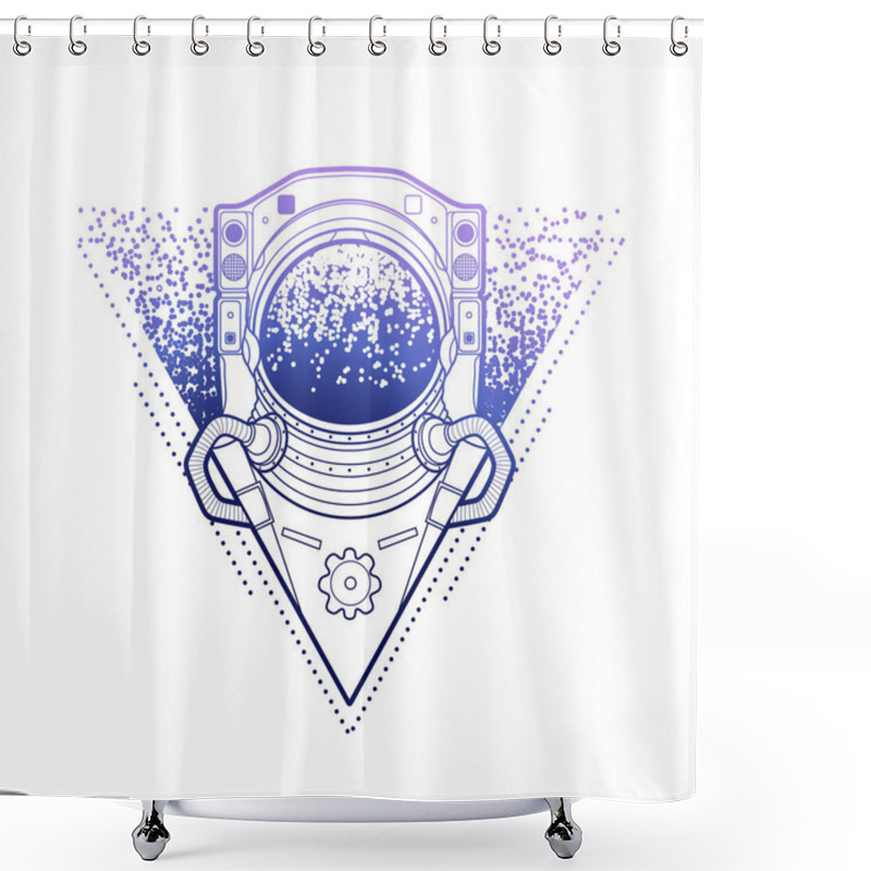 Personality  Graphic Austronaut In Triangle Shower Curtains