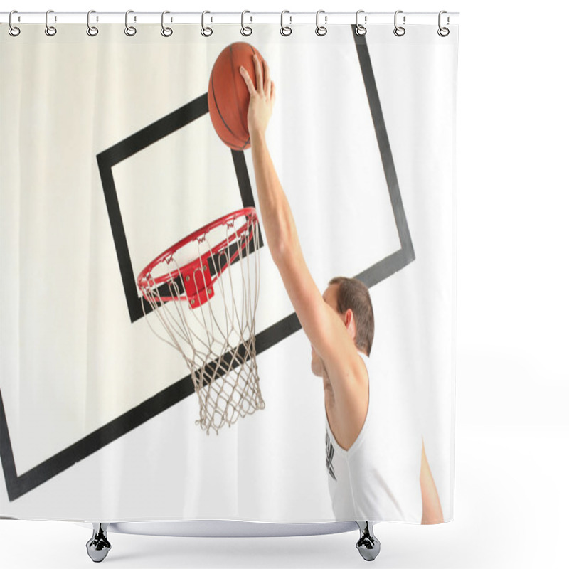 Personality  Man Playing Basketball Shower Curtains