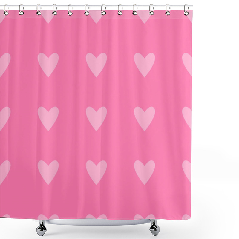 Personality  Seamless Light Pink Hearts Pattern. Valentine's Day Tile Background. Romantic Vector Pattern. Shower Curtains