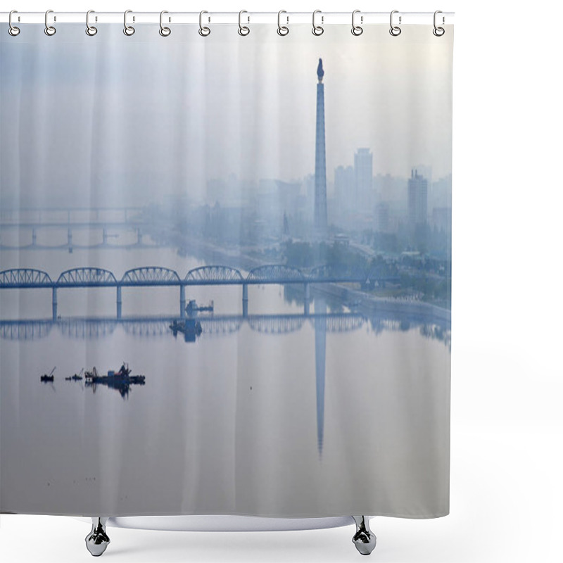 Personality  Pyongyang, Capital Of The North Korea. DPRK Shower Curtains