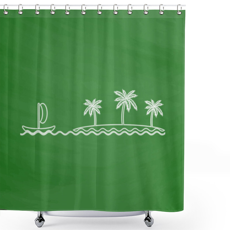 Personality  Island Computer Symbol Shower Curtains