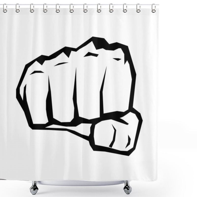 Personality  Fist Silhouette. Shower Curtains