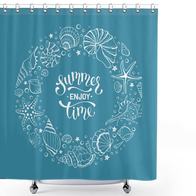 Personality  Summer Time Illustration Shower Curtains