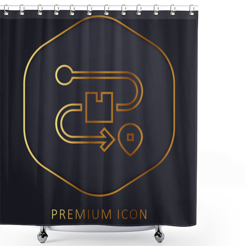 Personality  Box Golden Line Premium Logo Or Icon Shower Curtains