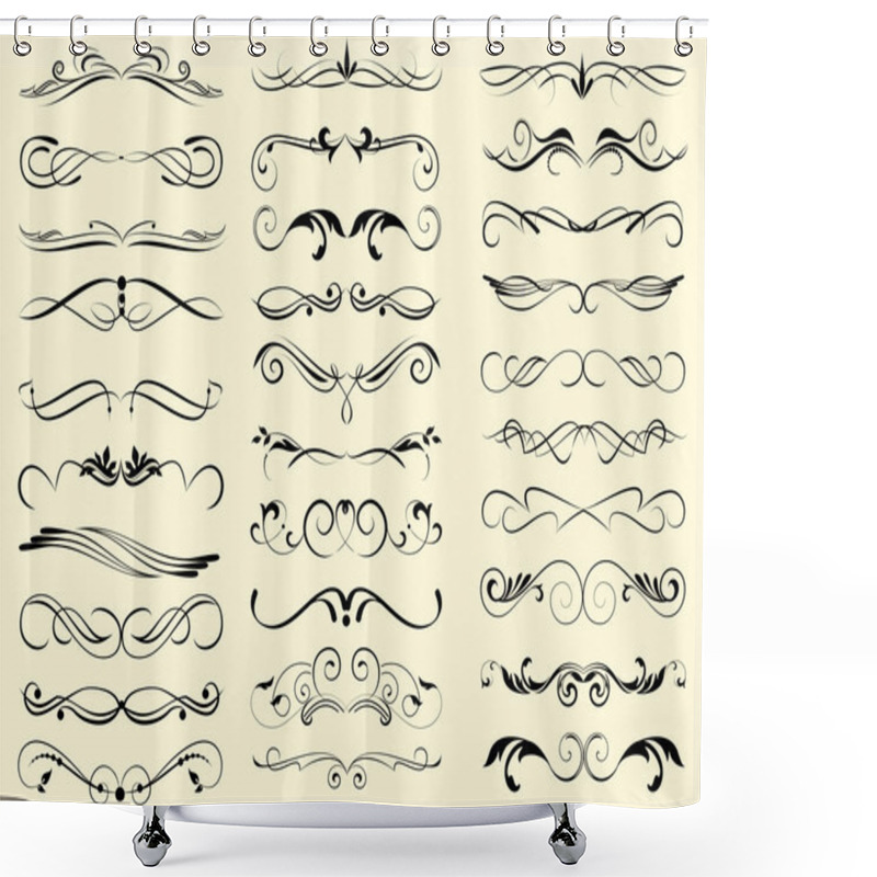 Personality  Set Of Decorative Elements For Editable And Design Shower Curtains