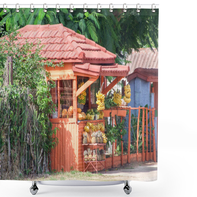 Personality  Fruit Stand In Cuba Shower Curtains