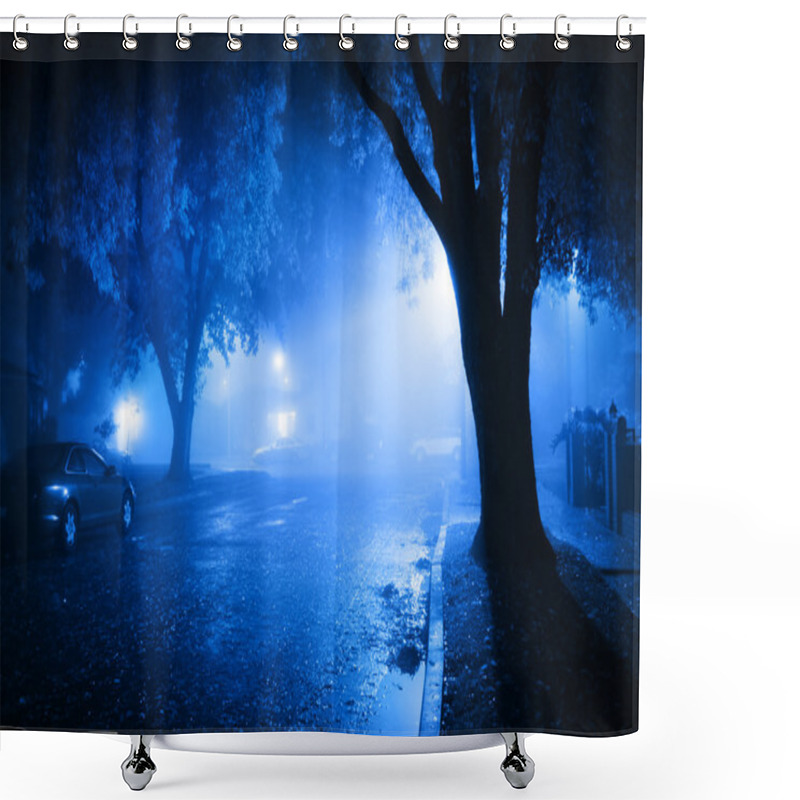 Personality  Foggy Street At Night Shower Curtains