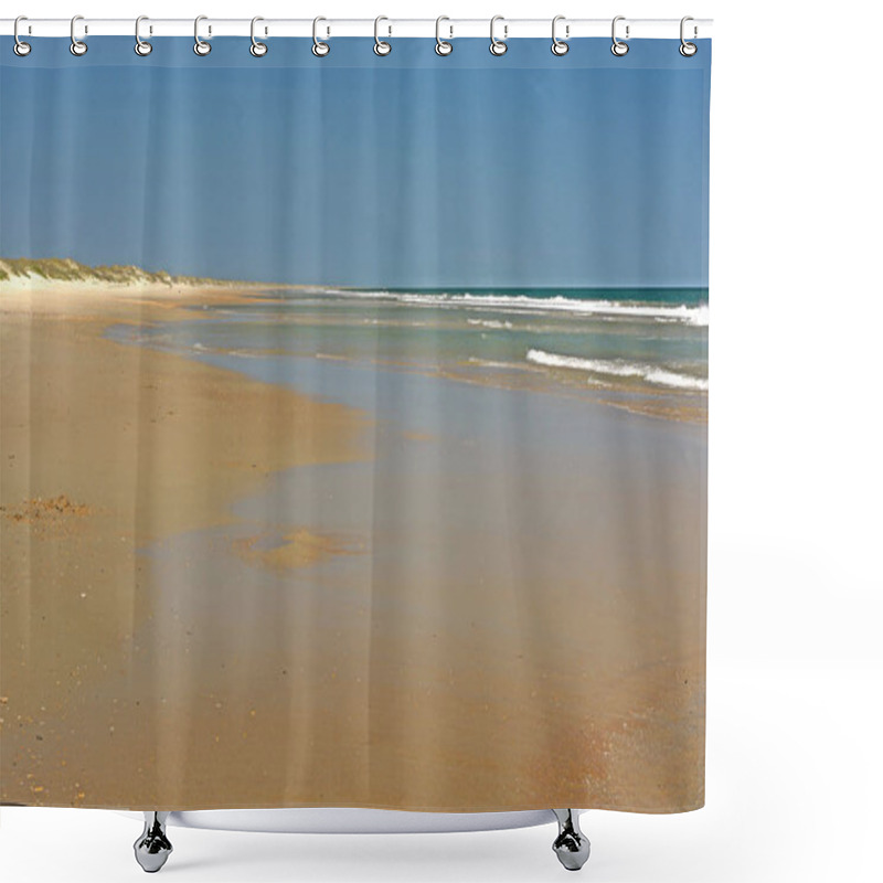 Personality  Calm, Sandy,  Beach On A Barrier Island On Ocracoke Island In North Carolina Shower Curtains