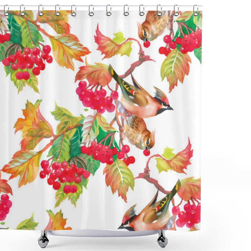 Personality  Birds In Autumn Garden Shower Curtains