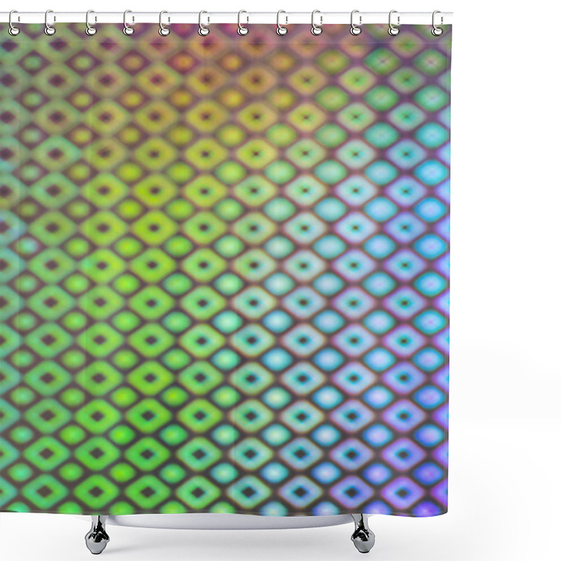 Personality  Abstract Cell Holographic Blur Background. Bright Rainbow Optical Illusion Texture. Shower Curtains