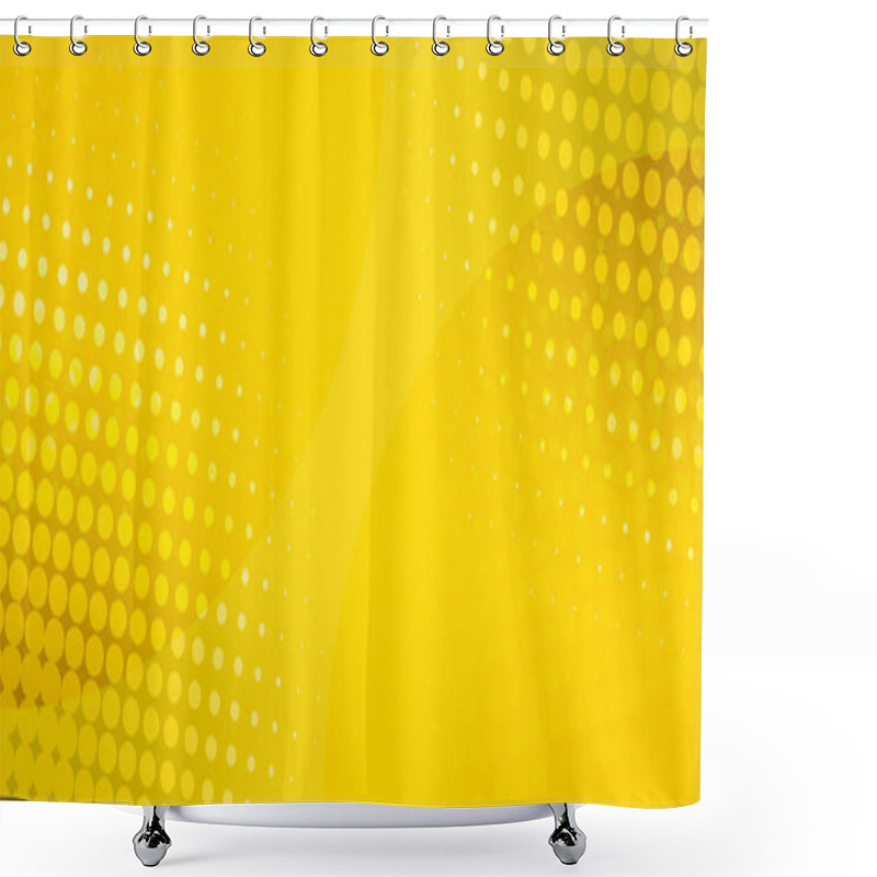 Personality  Abstract Halftone Dots Background. Vector Illustration. Yellow Dots Background. Halftone Pattern Shower Curtains