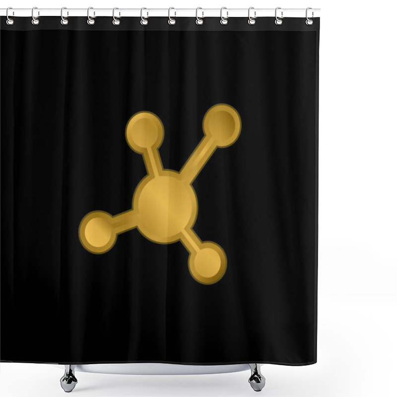 Personality  Atomic Bond Gold Plated Metalic Icon Or Logo Vector Shower Curtains