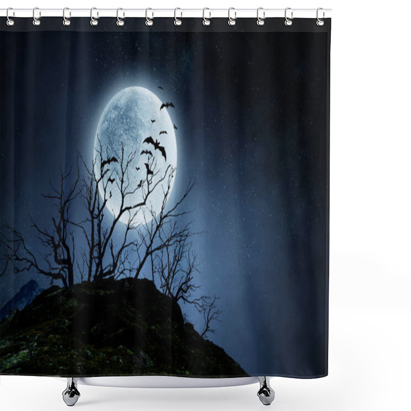 Personality  Spooky Night Image . Mixed Media Shower Curtains