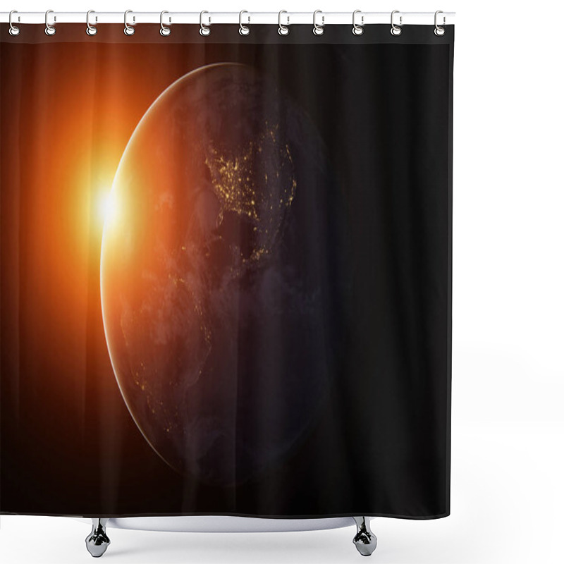 Personality  The Earth From Space At Night. South And North America. Shower Curtains