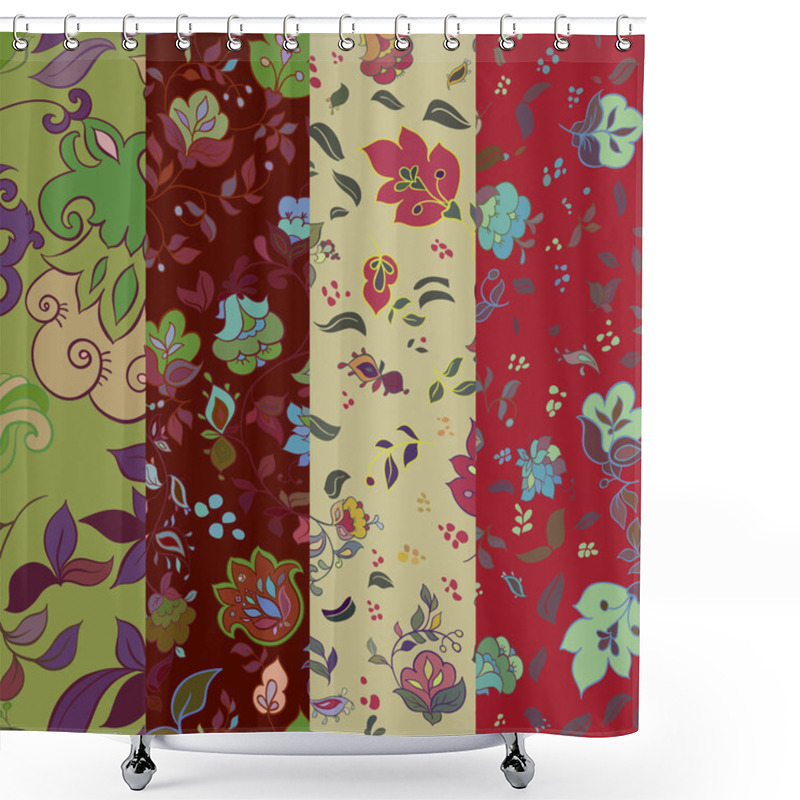 Personality  Floral Boho Seamless Pattern Shower Curtains