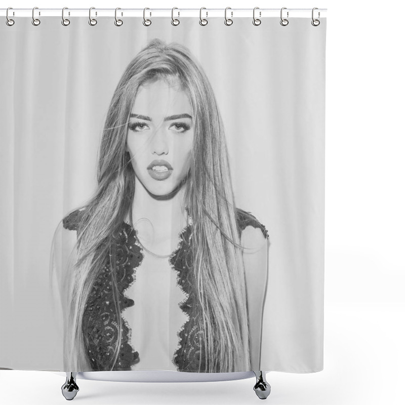 Personality  Lady In Black Shower Curtains