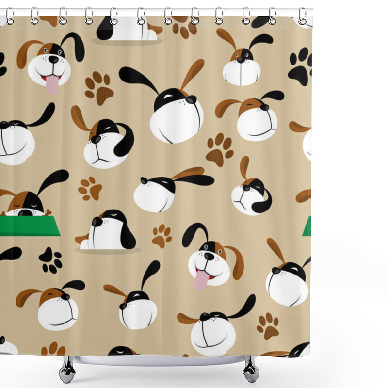 Personality  Seamless Vector Dog Pattern Shower Curtains