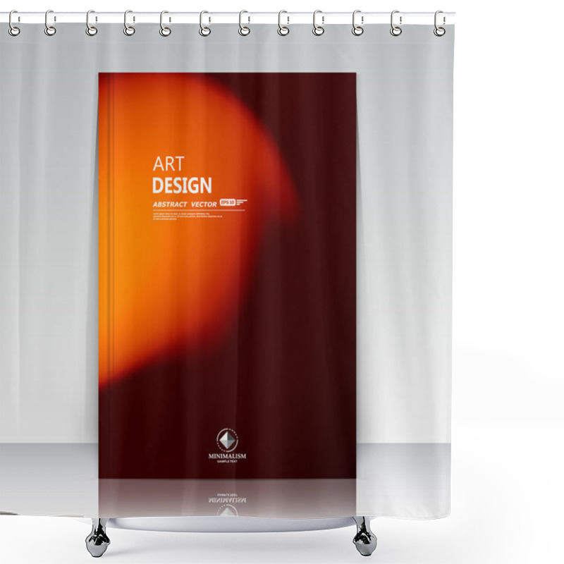 Personality  Abstract Composition. Text Frame Surface. Orange A4 Brochure Title Sheet. Alien Explosion Flash. Creative Ad Figure. Logo Icon. Outer Space Fire. Banner Form. Cosmic Flier Fashion. EPS 10 Vector Image Shower Curtains