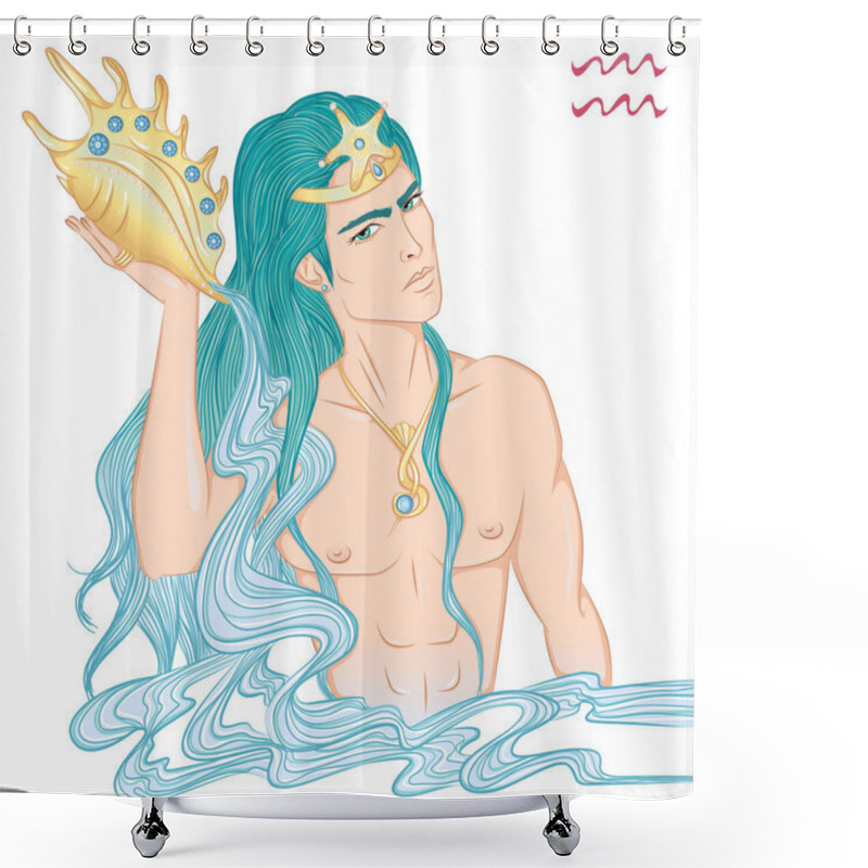 Personality  Astrological Sign Of Aquarius Shower Curtains