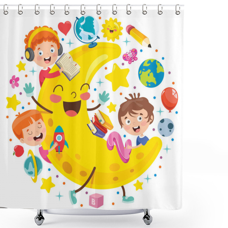 Personality  Concept Design With Funny Children Shower Curtains