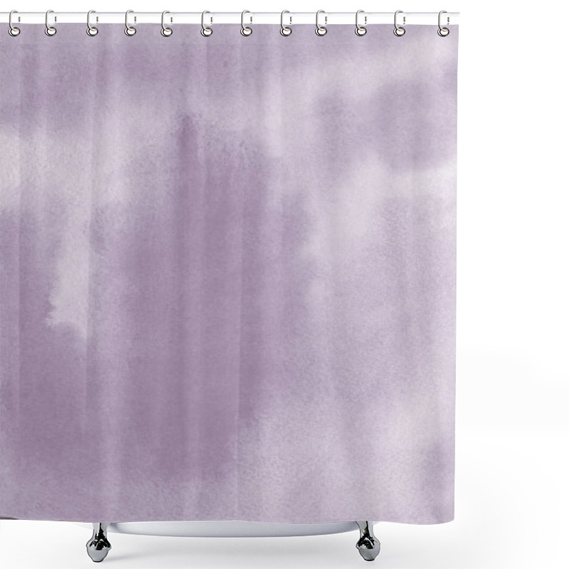 Personality  Watercolor Textured Background With Natural Paper Textures, Hand-painted Watercolour Splashes And Lavender Frost Color Blobs. Artistic Design Element With Magic Forest, Landscape Silhouette And Mist. Shower Curtains