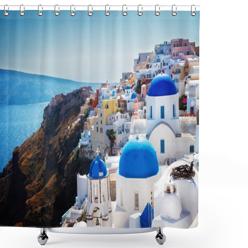 Personality  Oia, Traditional Greek Village Shower Curtains