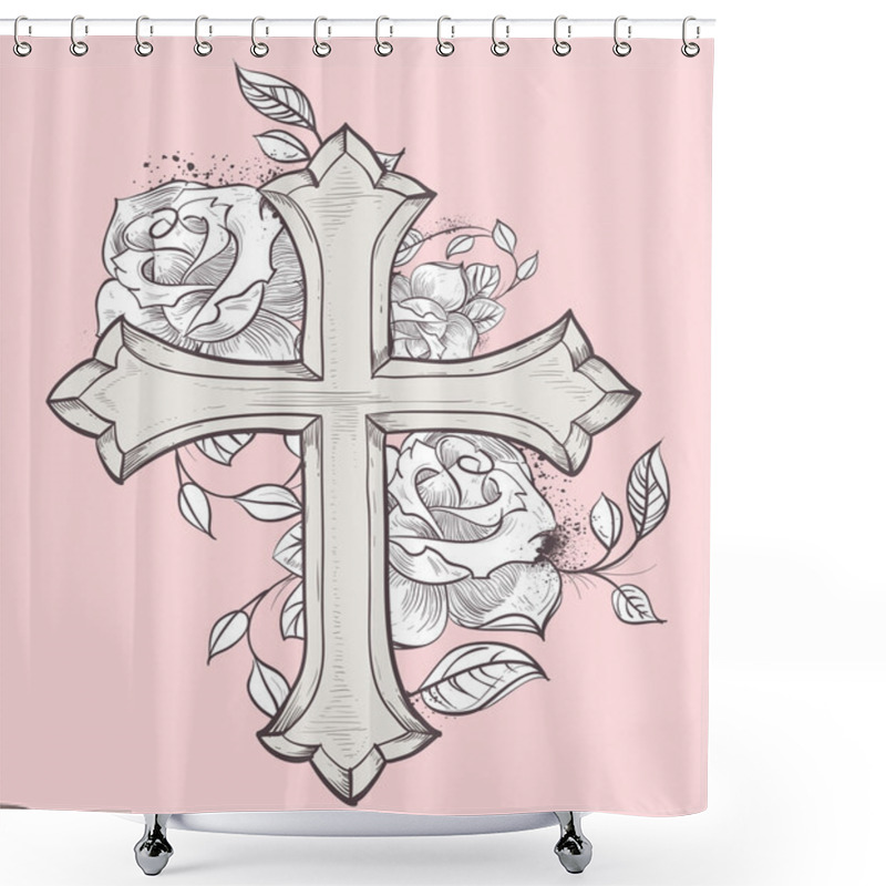 Personality  Rose Croix Shower Curtains