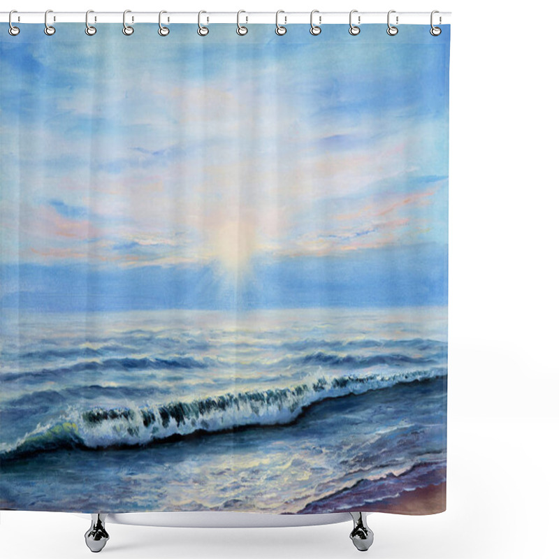 Personality  An Ocean Shore Shower Curtains