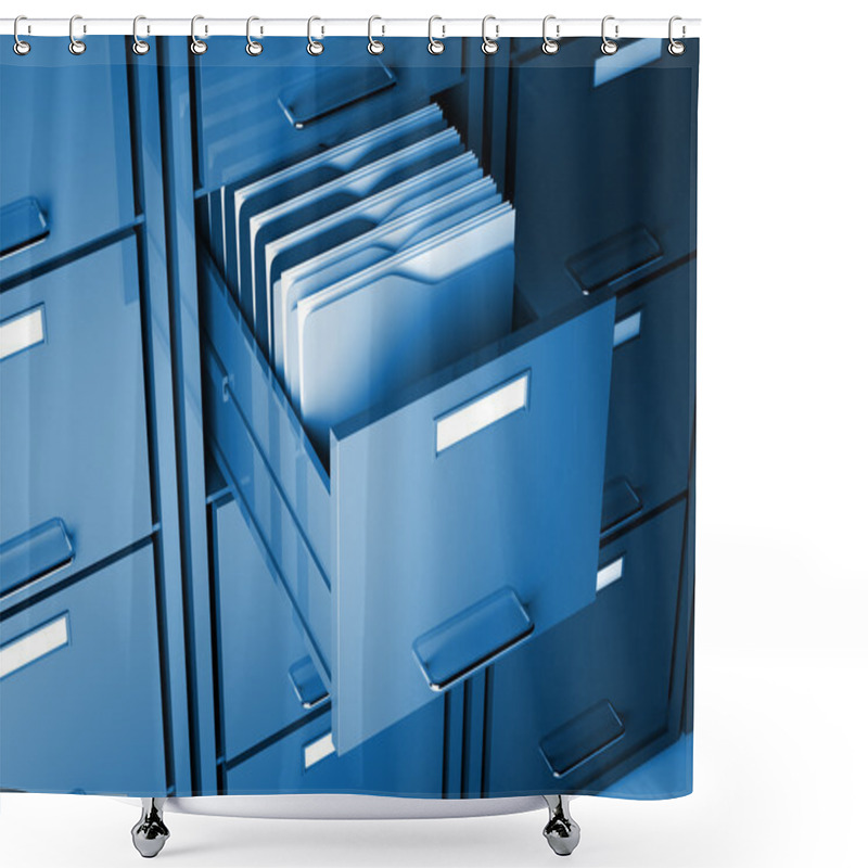 Personality  File Cabinet And Folder Shower Curtains