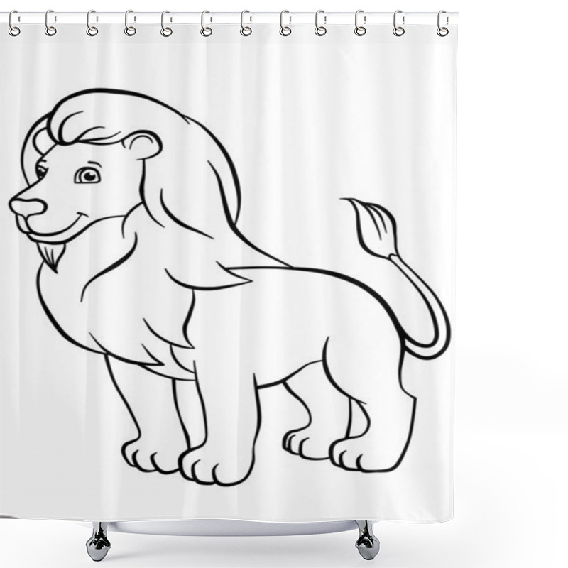 Personality  Lion Stands On The Rock Shower Curtains