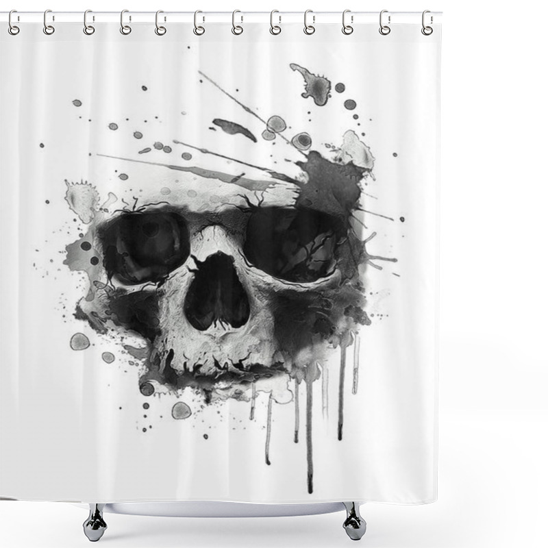 Personality  Scary Human Skull Print Shower Curtains