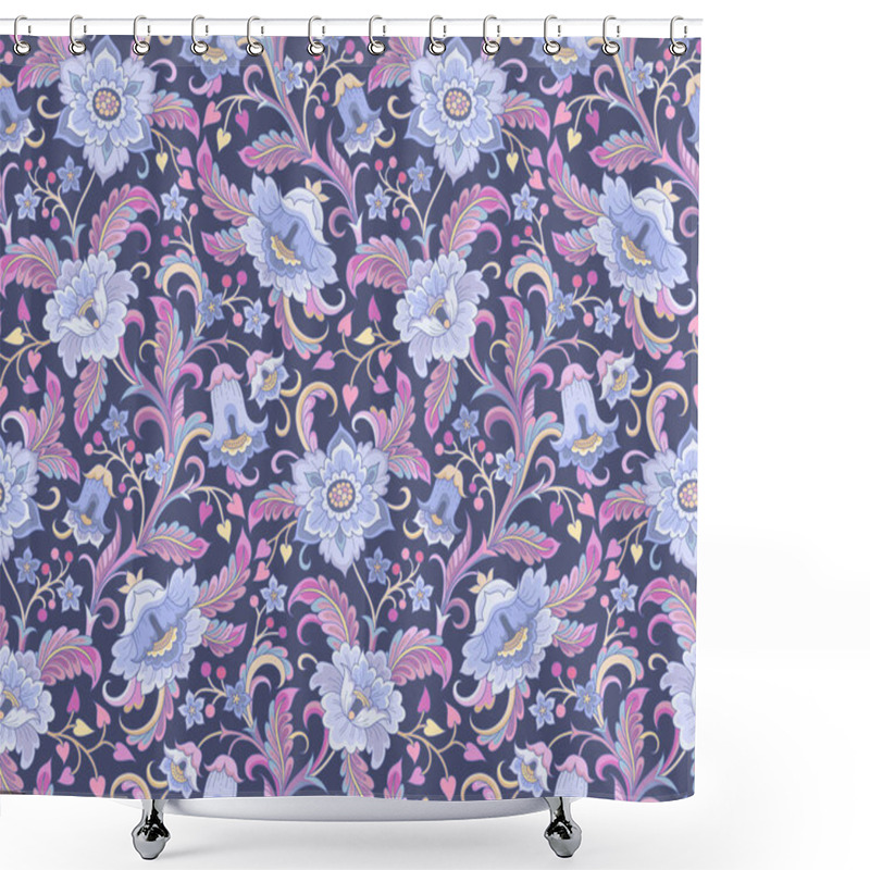 Personality  Floral Folk Dark Shower Curtains