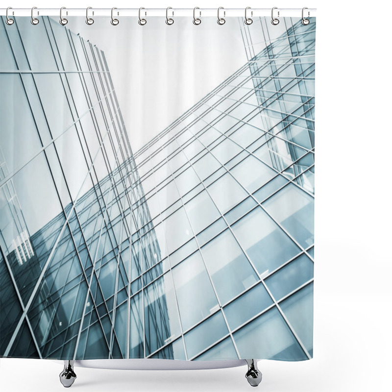 Personality  View To Background Of Glass High Rise Building Skyscrapers Shower Curtains