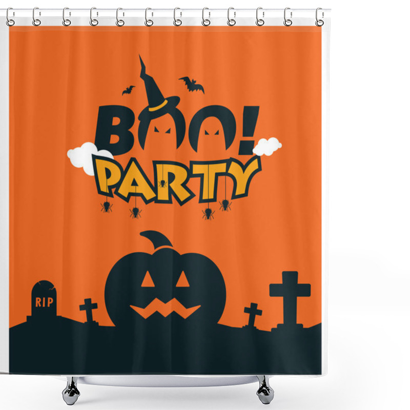 Personality  Halloween Boo Party Card Design Shower Curtains