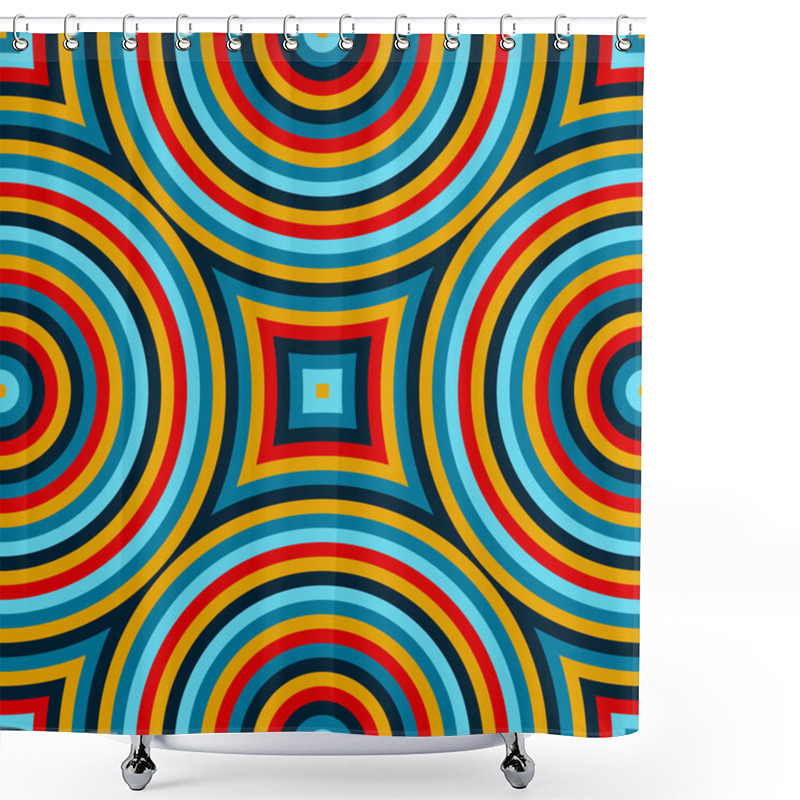 Personality  Bright Ethnic Abstract Background. Seamless Pattern With Symmetric Geometric Ornament.  Shower Curtains