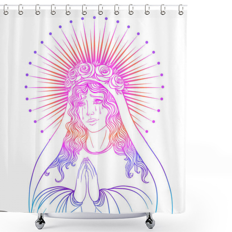 Personality  Lady Of Sorrow. Devotion To The Immaculate Heart Of Blessed Virg Shower Curtains